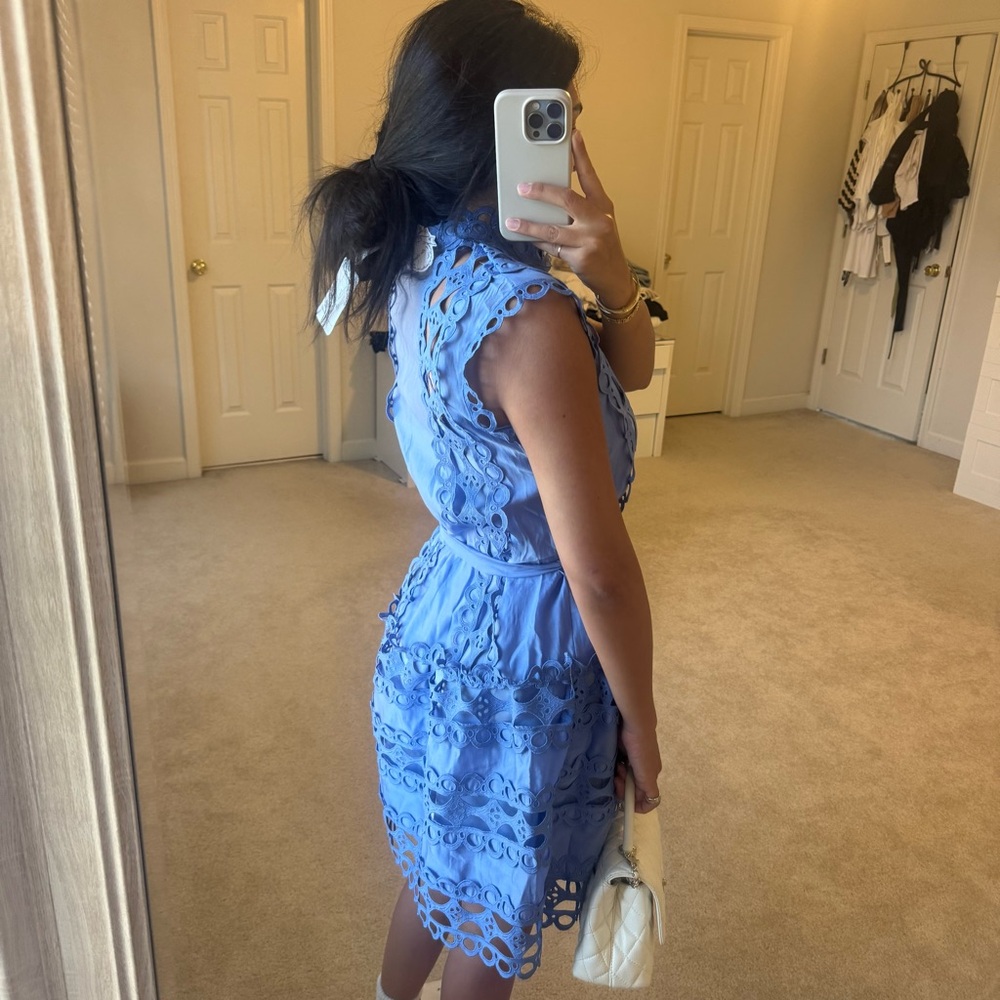 Miss Rosier Blue embroidered pearl dress - Picture 5 of 10